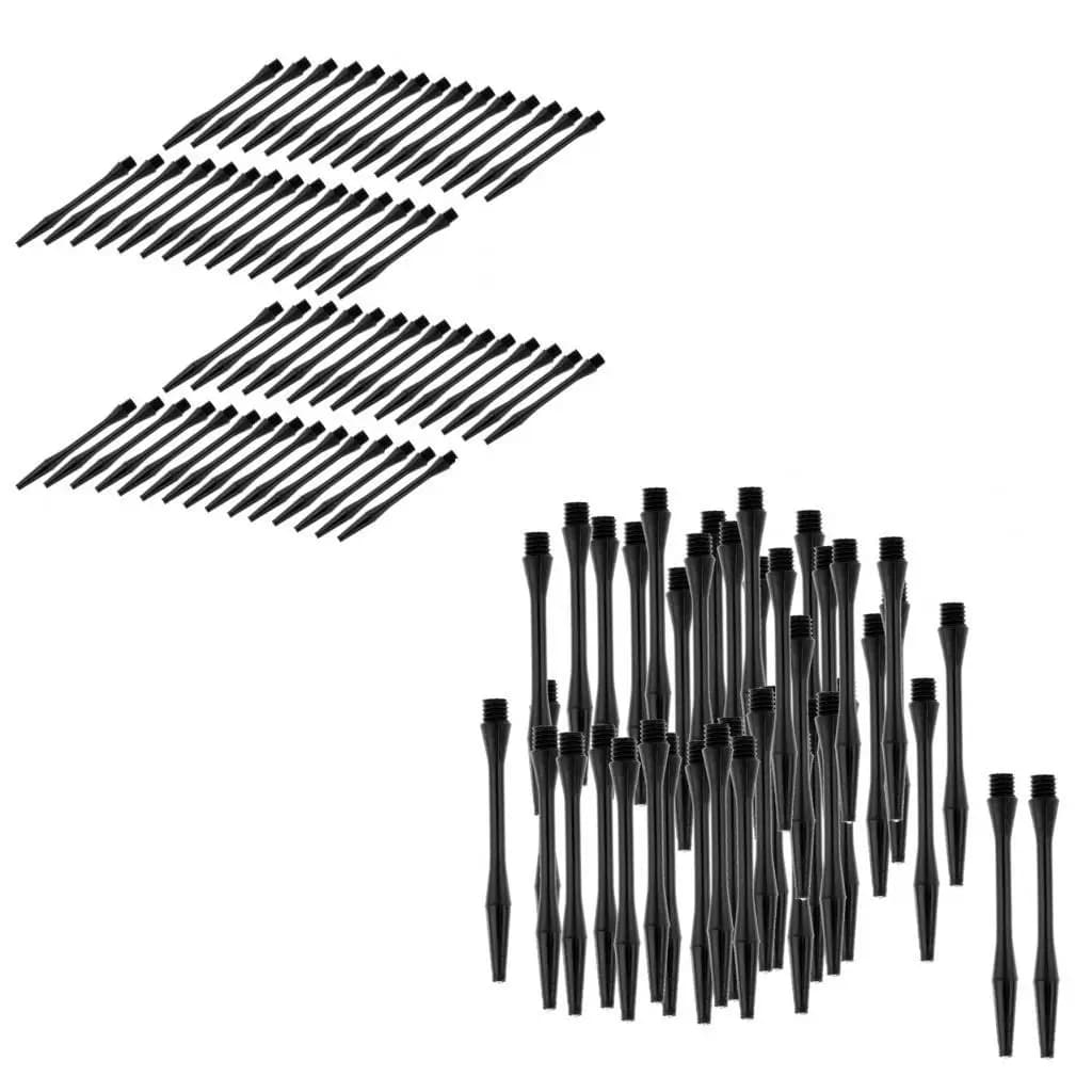 Dart Shafts Stems Precision Slotted Plastic Tips Dart Sets for Indoor Games 60 Pack Black 2BA Compatible