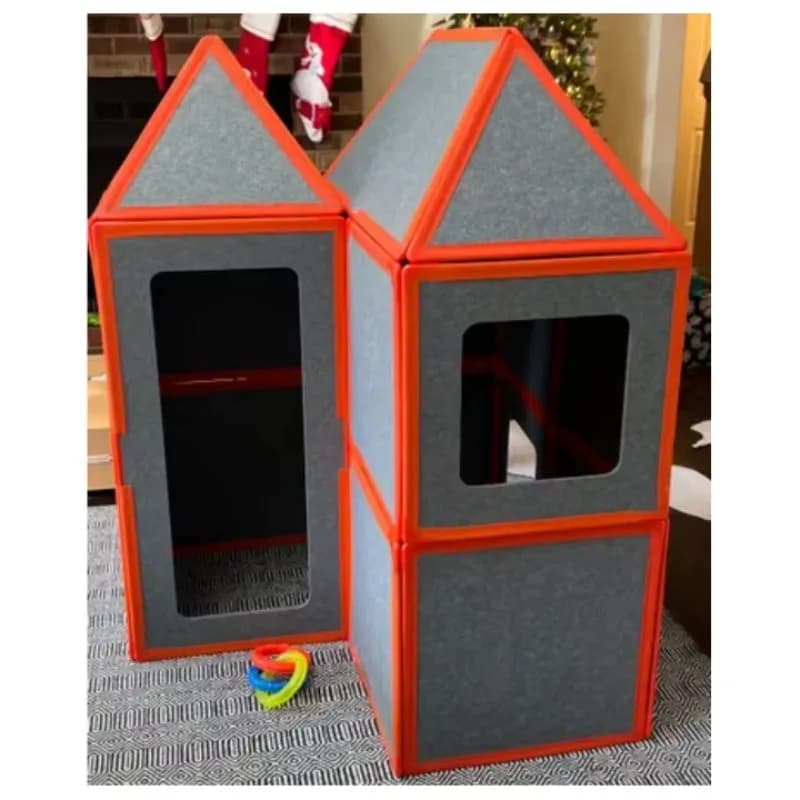 Pannello di costruzione della fortezza magnetica Kit di fortezza per piastrelle magnetiche giganti Sala giochi magnetica leggera fai-da-te per bambini con 24 pannelli