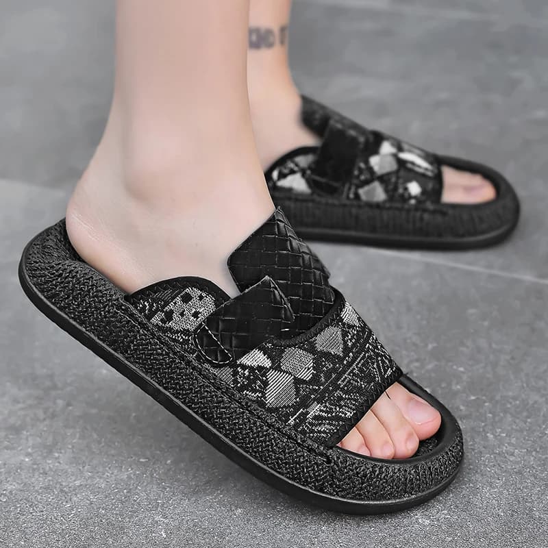 Ciabatte Estive Oversize da Uomo, Eleganti Pantofole Monobanda, Comode Scarpe da Spiaggia Resistenti all'Usura per Uso Quotidiano