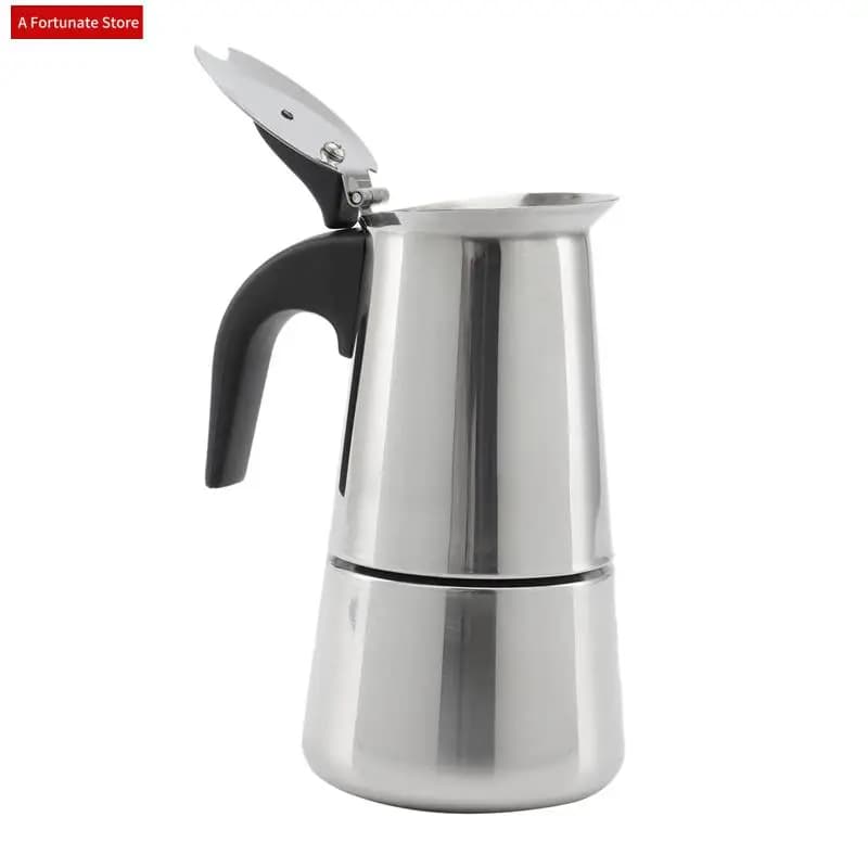 2X Caffettiera Moka Espresso Latte Caffettiera Fornello Caffettiera Espresso Caffettiera italiana 100Ml-A78G