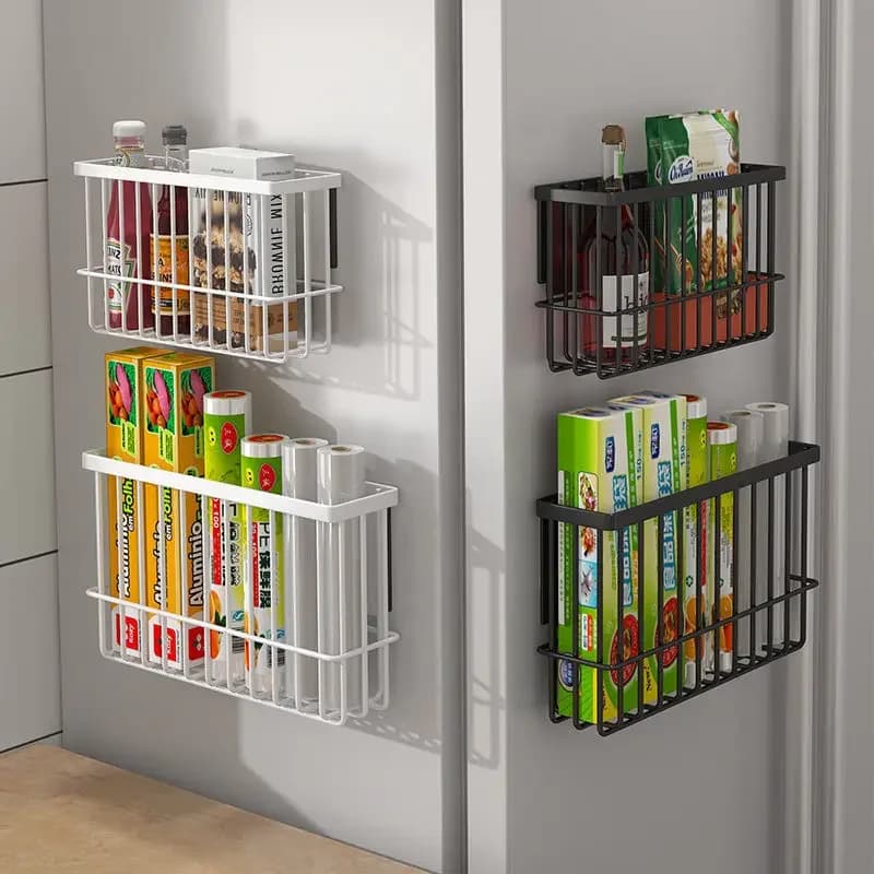 Wall-Mounted Shelves Kitchen Storage Rack Office Storage Box Refrigerator Side Storage Box Miscellaneous Organizing Basket