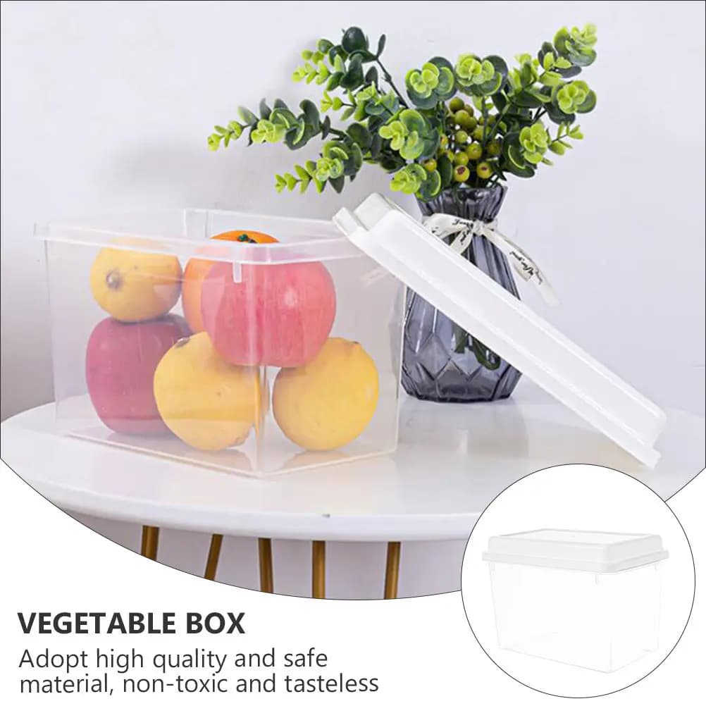 Contenitore per Alimenti Trasparente, Scatola per Pane Bianca con Chiusura Ermetica, Organizzatore per Frutta e Verdura, Contenitore da Cucina