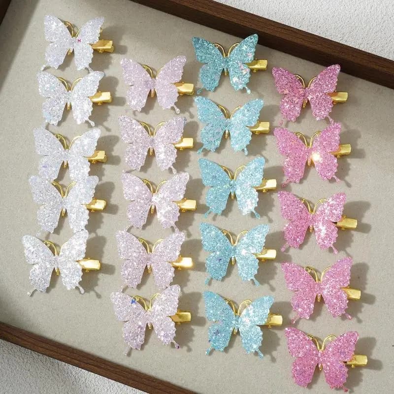 NewGlitter Butterfly Hair Clips Non Slip Design Lovely For Women Daily Wear Birthday Parties