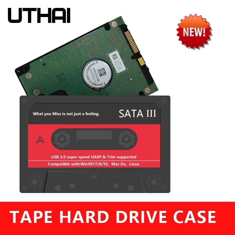 UTHAI T46 New 2.5" External Hard Drive Enclosure, USB 3.0 SATA 5Gbps HDD & SSD Tape Enclosure UASP for PC Notebook