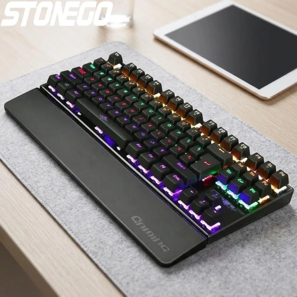 Tastiera Meccanica RGB da Gaming Cablata USB 26 Tasti Anti-ghosting Retroilluminazione LED Colorata per Giocatori PC