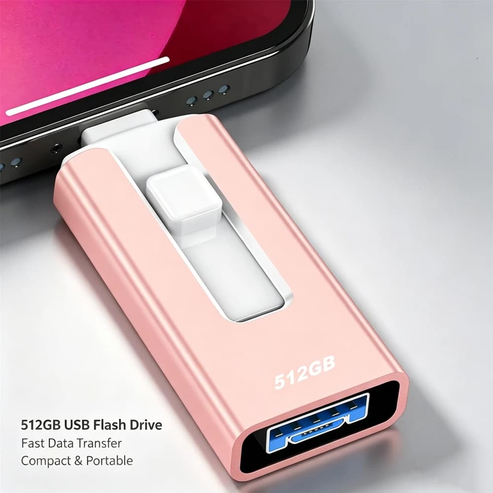 Chiavetta USB 3.0 da 512GB 256GB 128GB per iPhone Android Samsung Xiaomi con interfaccia 4in1 Micro TYPE-C pendrive Memory Stick