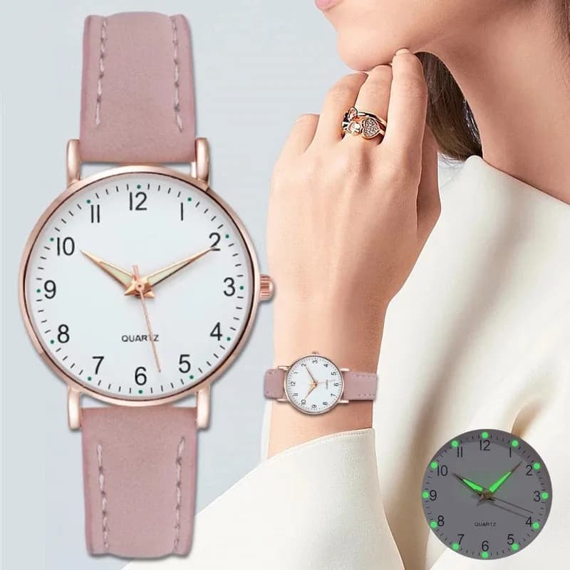 Fashionable Women's Watch Quartz With Women's Leather Strap With Silver Dial Reloj Mujer Girl's Watch Gift