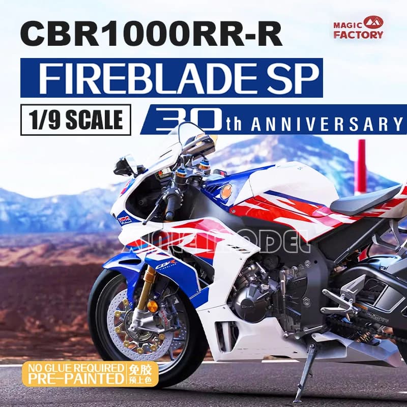 Kit modello assemblato in plastica Magic Factory 1401 30° anniversario Edizione speciale Fire Blade CBR1000RR-R Pre-colorato 1/9