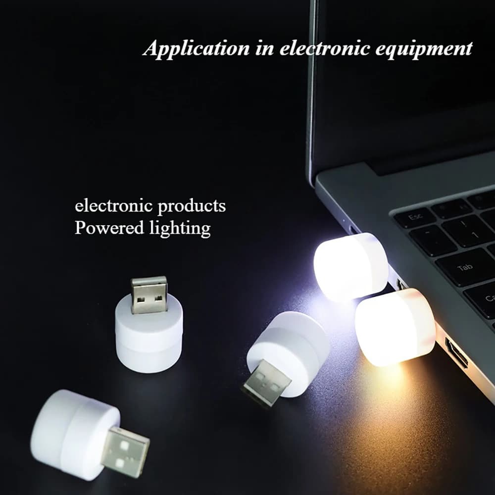 1/3/5/10PCS LED Table Lamp Lights Room Plug Usb Light Night Mini Book Reading Decorating Warm White Eye Protections Bedroom