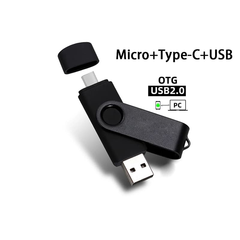 Type C OTG USB Flash Drive 64GB 32GB 16GB 8GB 128GB Memory Stick 2.0 Pendrive High Speed for Mobile Phones and Computers