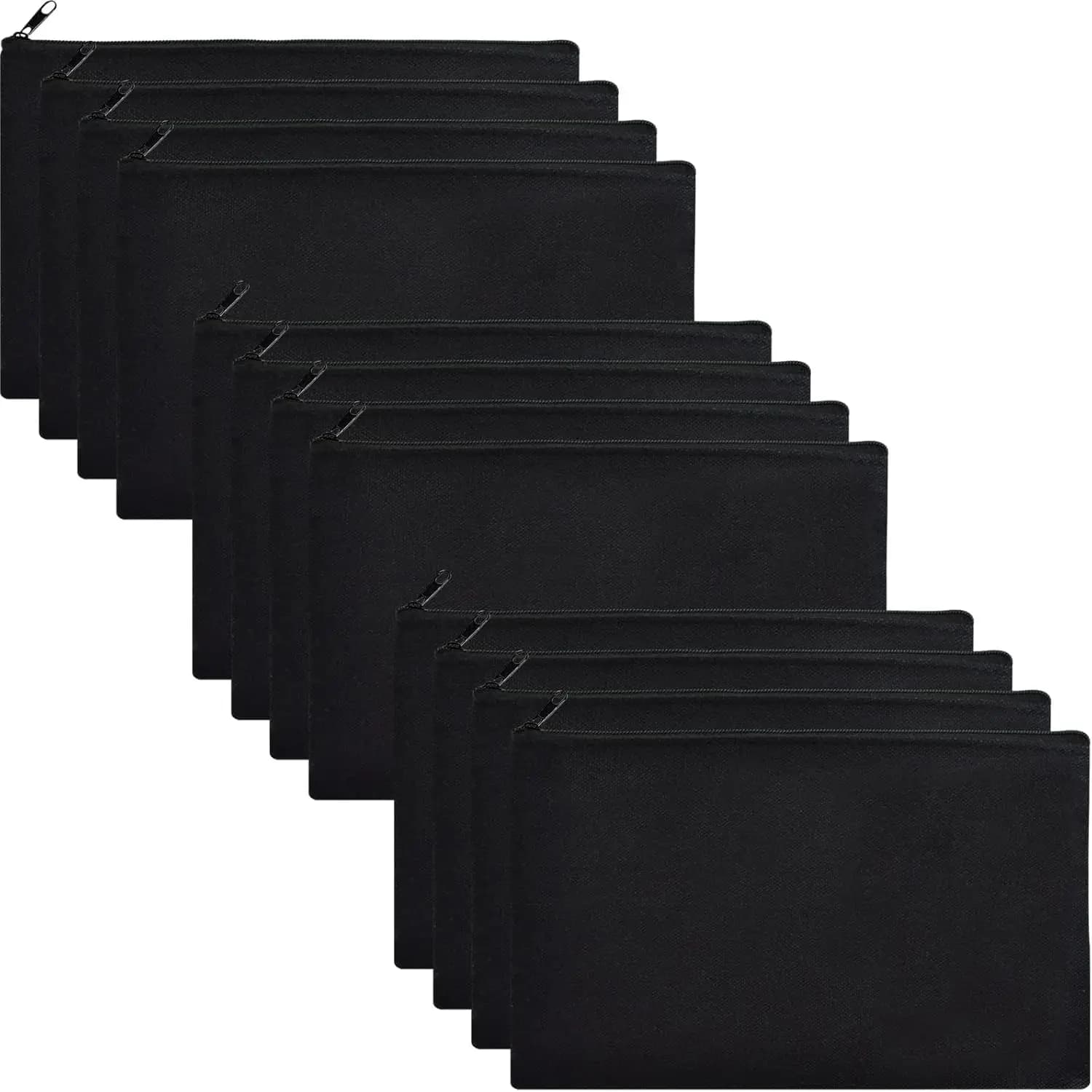 Confezione da 6/12 pezzi Borsa tote in tela bianca/nera per progetti fai da te - Borse per la spesa riutilizzabili vuote per sublimazione, regali e stoccaggio