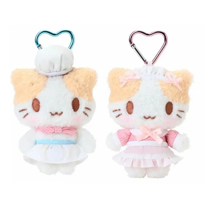 Portachiavi Peluche Mashumaro Mitaina Fuwafuwa Nyanko Gatto Marshmallow Kawaii Carino da Cameriera/Chef, Ciondolo per Borsa, Regalo
