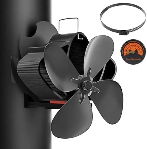 Ventilatore Magnetico per Stufa a Legna Easywave – Alimentato a Calore, Silenzioso, Non Elettrico, con Termometro