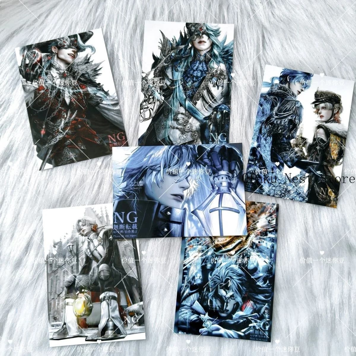 Anime Genshin Impact Il Dottore Flins Illuga Fanmade Character Card Collection Photo Card Cartoon Birthday Gift Cosplay
