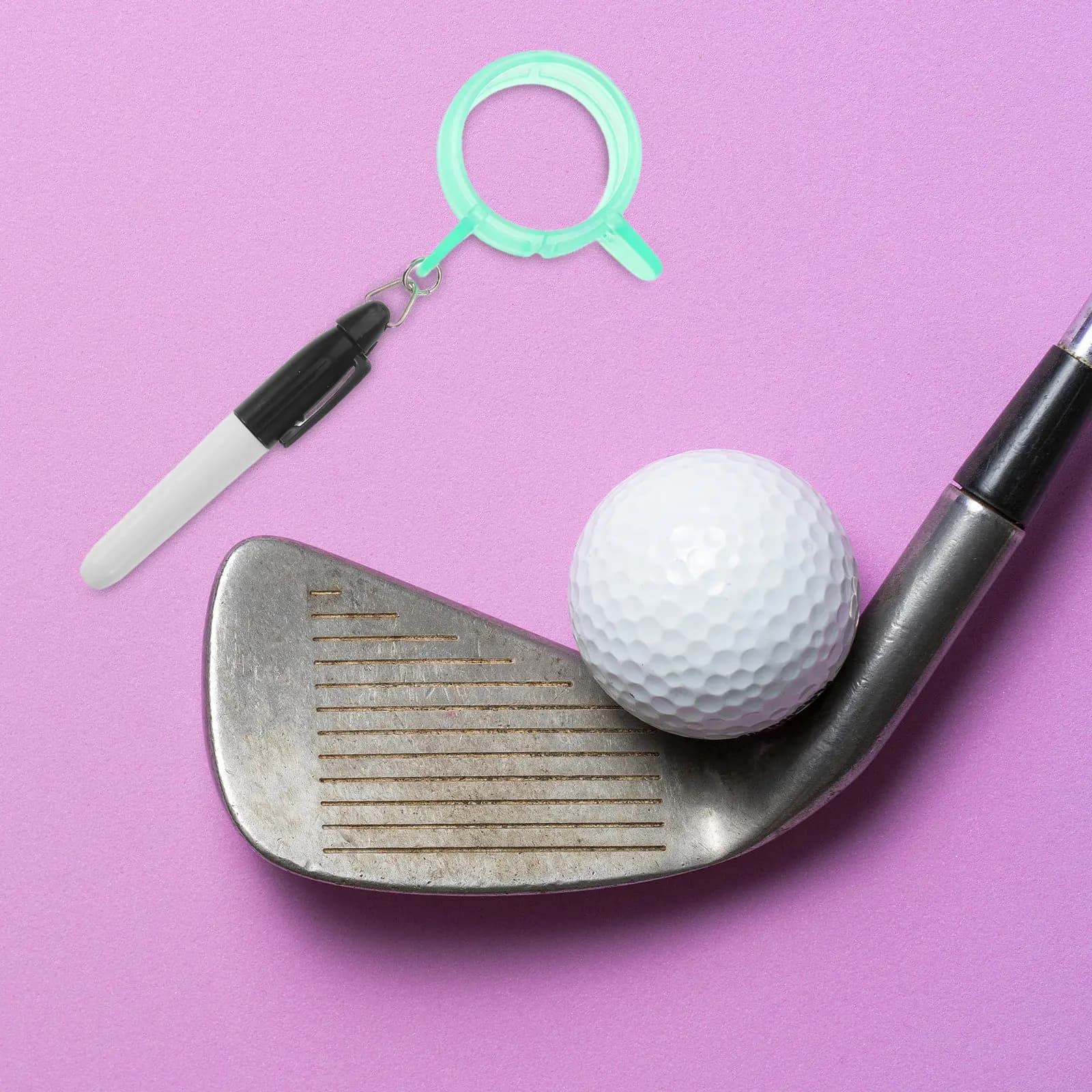2 Pezzi Stencil per Linee su Palline da Golf, Strumento di Allineamento ad Alta Precisione, Marcatori Portatili per Palline, Ausilio per l'Allenamento del Putting, Migliora la Precisione nel Golf