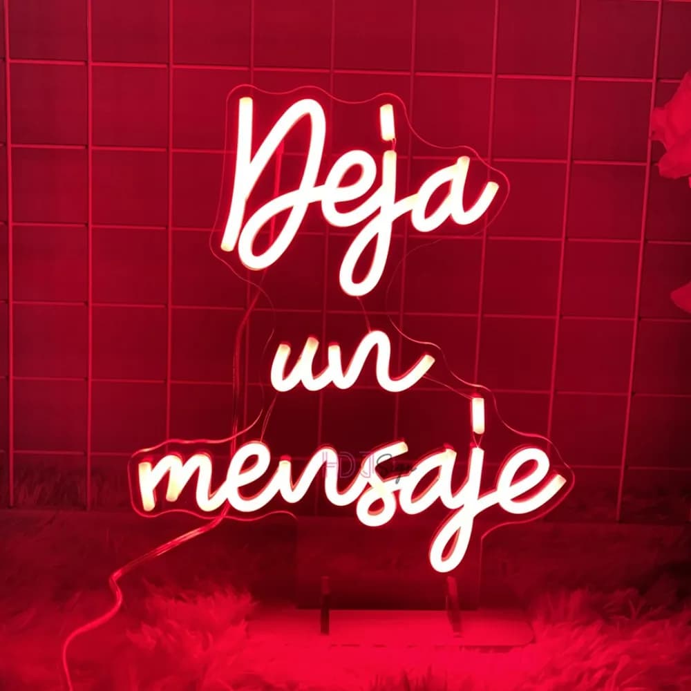 Deja un Mensaje Neon Led Sign Camera da letto Decorazioni da tavolo per feste Scrivania Luci notturne Lampada Insegna al neon spagnola USB Matrimonio Caffè Decoeation
