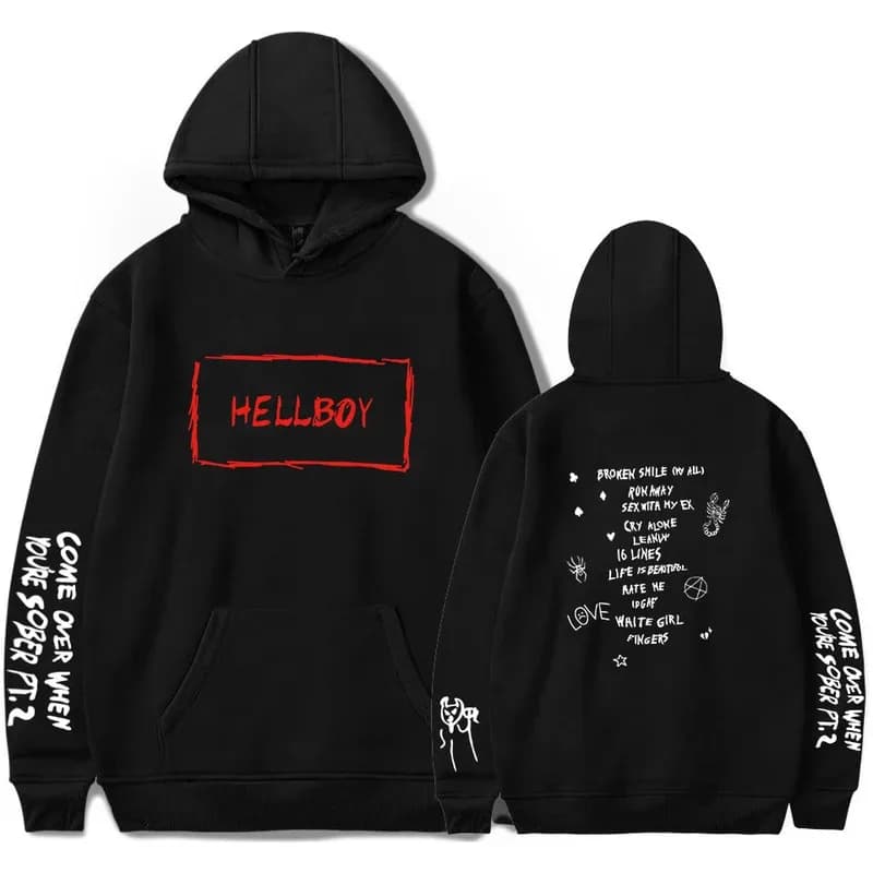2022 Nuovo Lil Peep HEllBOY Felpe con cappuccio da uomo/donna Moda Felpe con cappuccio Lil Peep Fans Harajuku Hip Hop Streetwear Vestiti 4XL