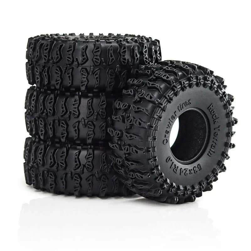Pneumatici Super Morbidi Adesivi 1.0 per Crawler 63*26mm per Auto RC Crawler 1/18 TRX4M Axial SCX24 FMS D243 Upgrade