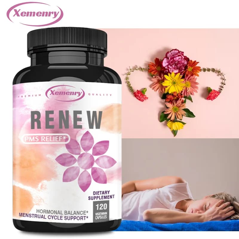 Restores PMS relief capsule supplement, multi vitamin, hormone balance, menstrual cycle support, mood and monthly wellness