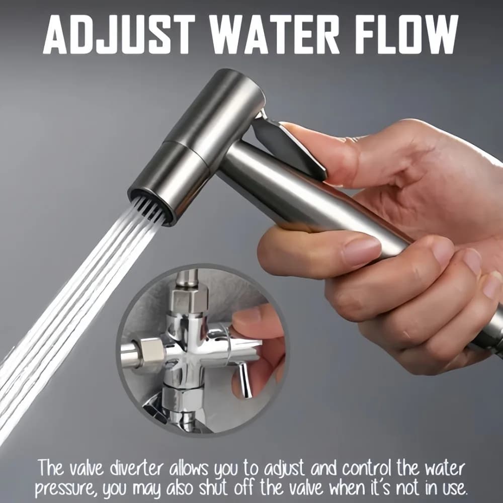 Sedile da bagno in acciaio inossidabile Pistola a spruzzo per WC Bagno portatile Dispositivo di lavaggio per uso multi-scenario Booster per la pulizia esterna