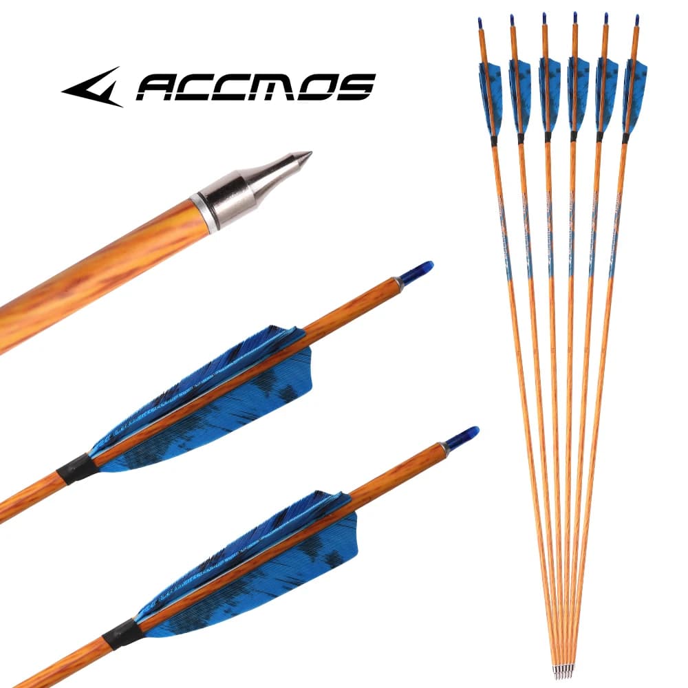 id6.2mm Freccia in carbonio 32/33 pollici spine300/400/500/600/700/350/450/550 Pelle di legno Tiro con l'arco caccia Recurvo/freccia con arco composto