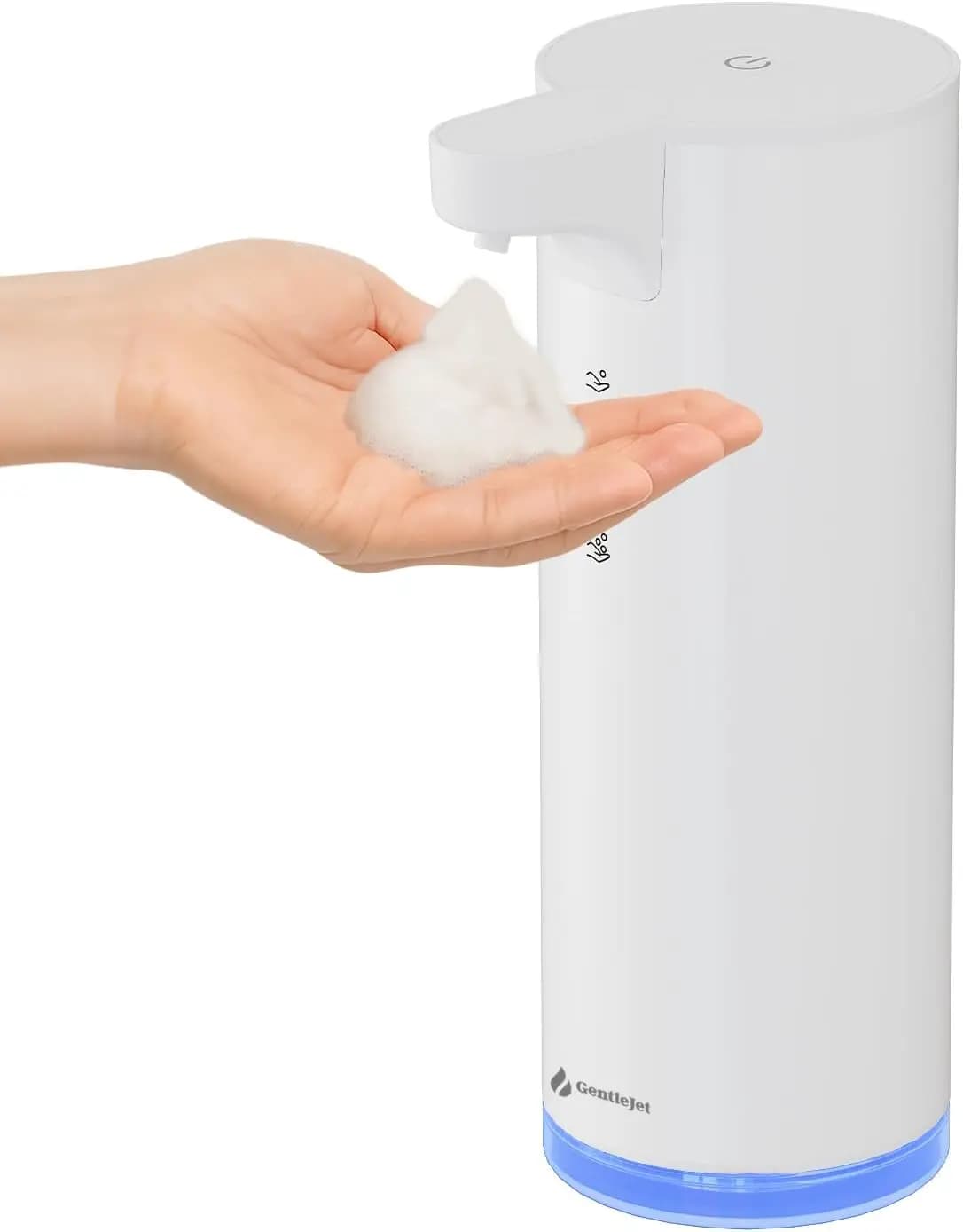 Dispenser di sapone schiumogeno senza contatto, ricaricabile tramite USB-C, acciaio inossidabile 304, impermeabile IPX5 per lavello da cucina e bagno, 280 ml