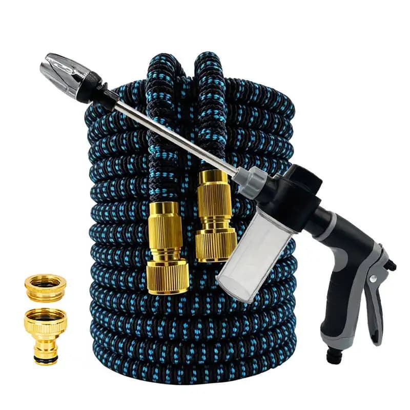 Tubo da Giardino Espandibile Flessibile per Lavaggio Auto, Pistola ad Acqua con Serbatoio in Schiuma, Spruzzatore da Giardino, Tubo per Irrigazione, Attrezzi per Irrigazione