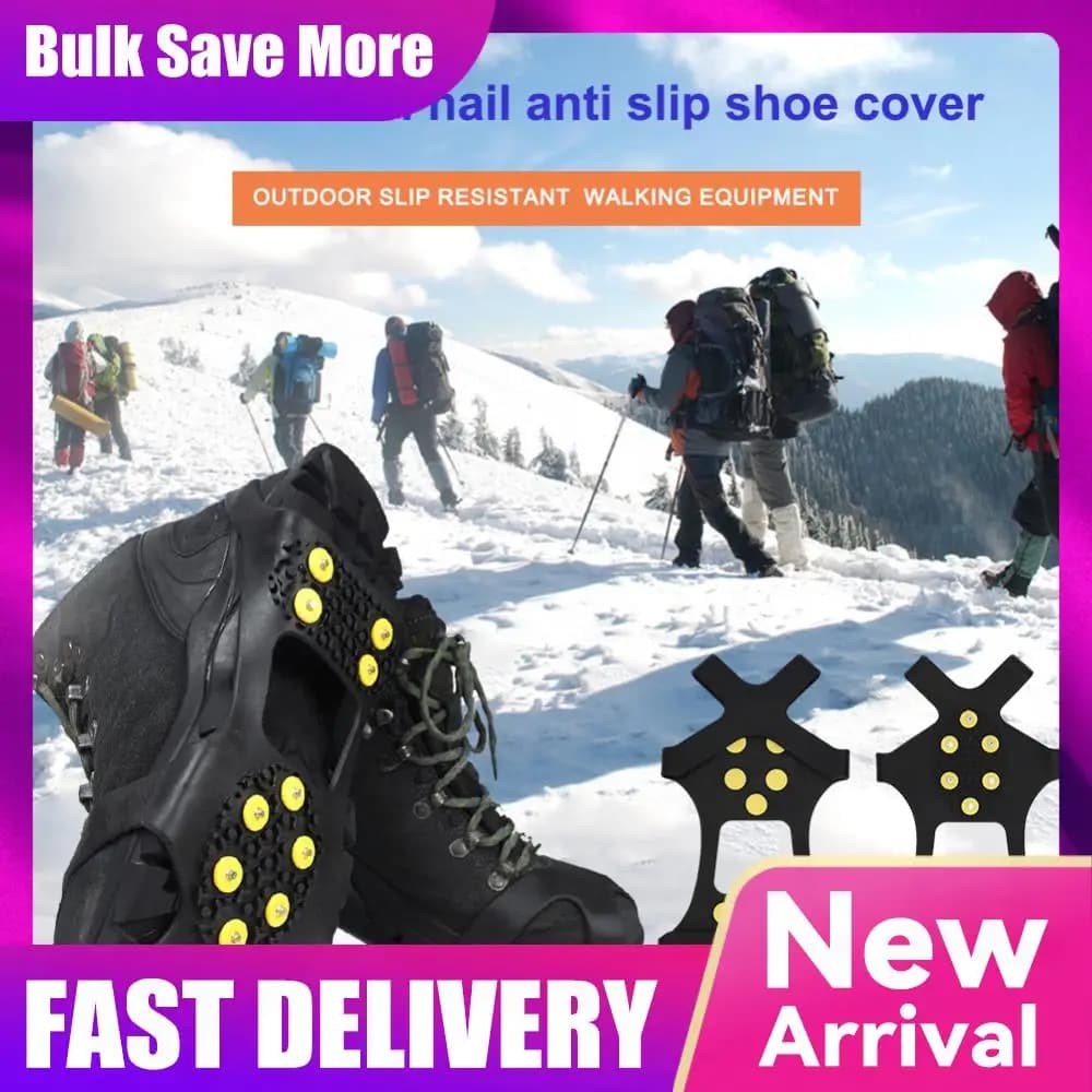Ramponi da Arrampicata a 10 Denti Antiscivolo, Tacchette da Montagna Unisex, Accessori per Scarponi da Neve e Escursionismo
