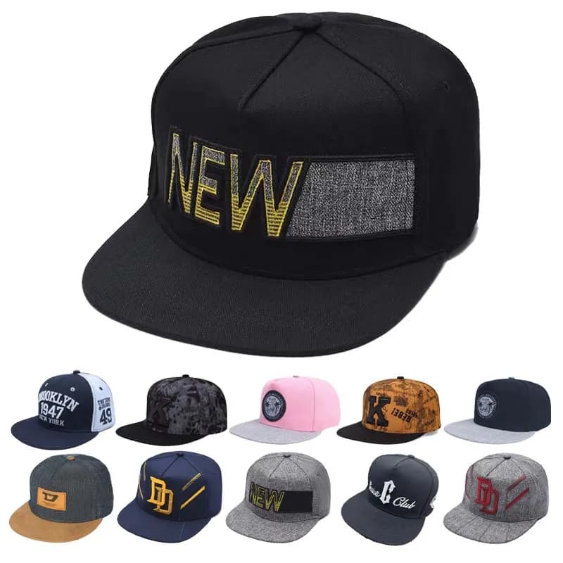 Cappello Unisex di Lusso con Lettere, Berretto da Baseball con Visiera Piatta, Regolabile, Snapback, per Sport e Hip-Hop, Protezione Solare