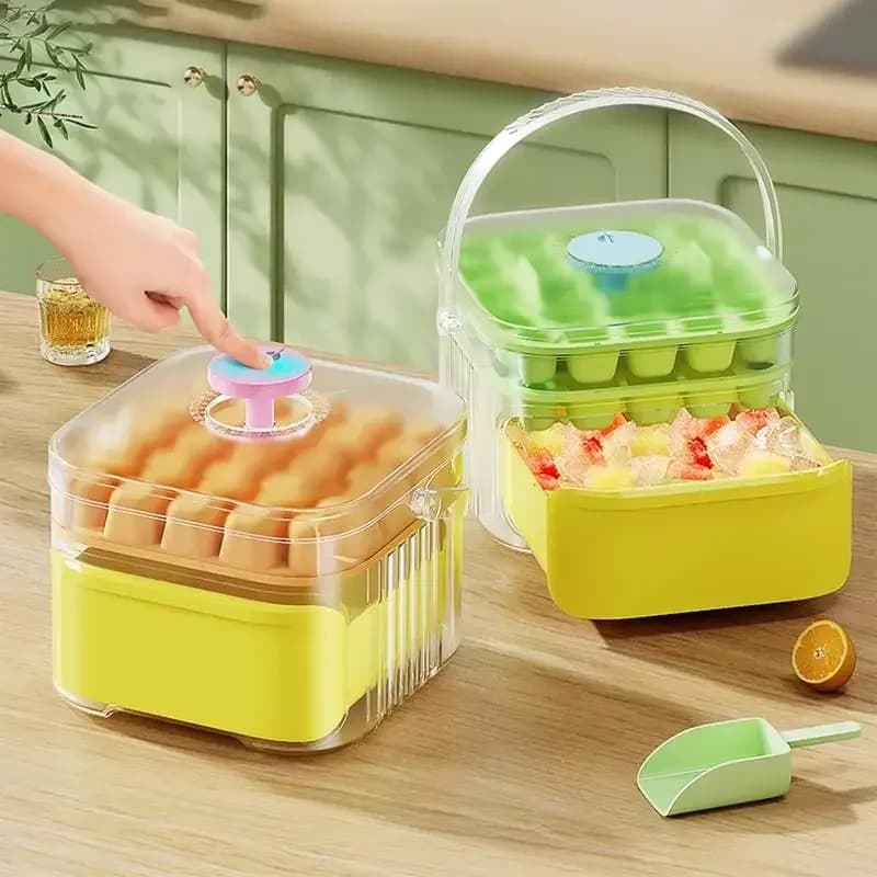 50 Griglie Stampo per cubetti di ghiaccio Riutilizzabile Frigorifero Macchina per il ghiaccio One-touch Facile rilascio Per uso domestico Stampo per cubetti di ghiaccio per uso alimentare Creazione di ghiaccio