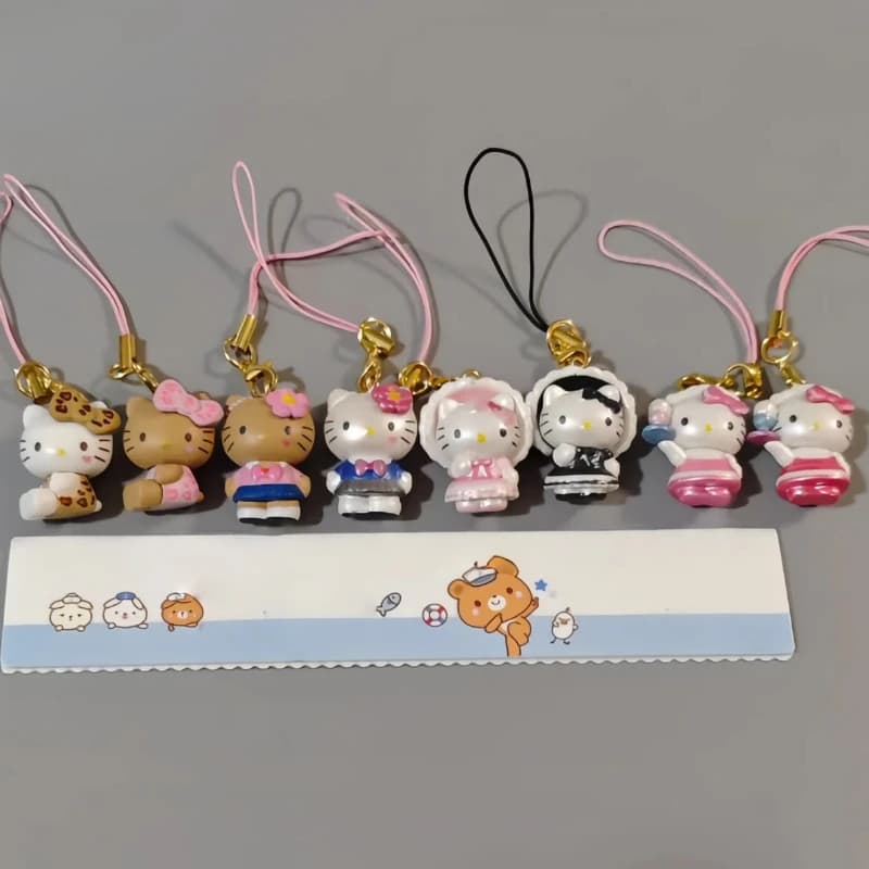 Nuovo in Stock: Ciondolo Gioiello Gatto KT in Pelle Nera, Scatola a Sorpresa, Decorazione da Appendere per Custodia Telefono Gatto KT, Regalo Festivo