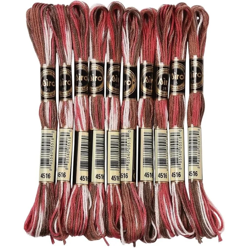 10 Gomitoli di Filo da Ricamo Rosso a 6 Fili, Filo Sfumato Variegato per Punto Croce, Poliestere per Braccialetti dell'Amicizia