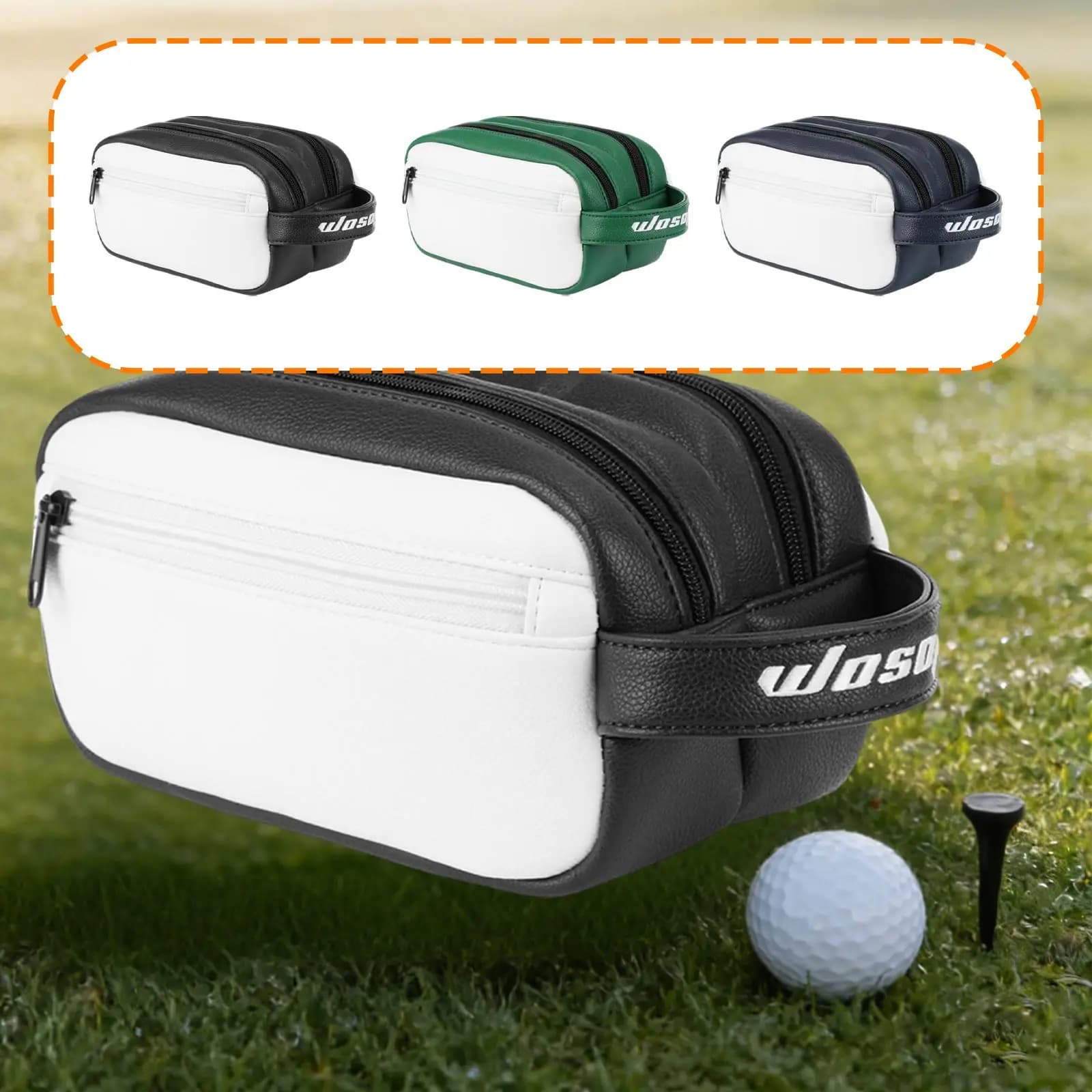 Borsa porta palline da golf con cerniera, organizer portatile per uomini e donne, regalo per giocatori di golf