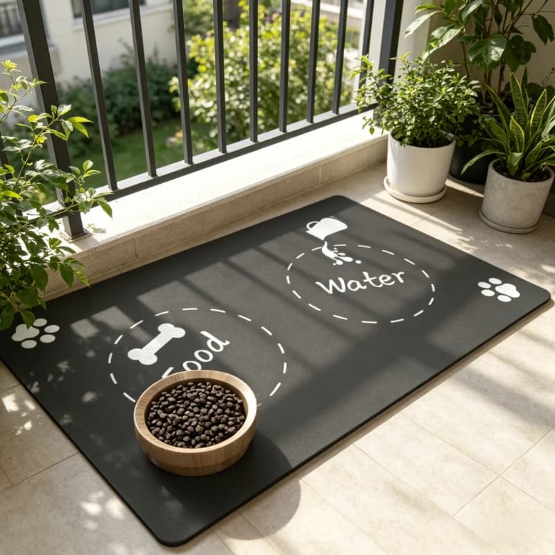 Tappetino Assorbente per Alimenti e Acqua per Cani - Senza Macchie, Asciugatura Rapida - Accessori per l'Alimentazione dei Cani