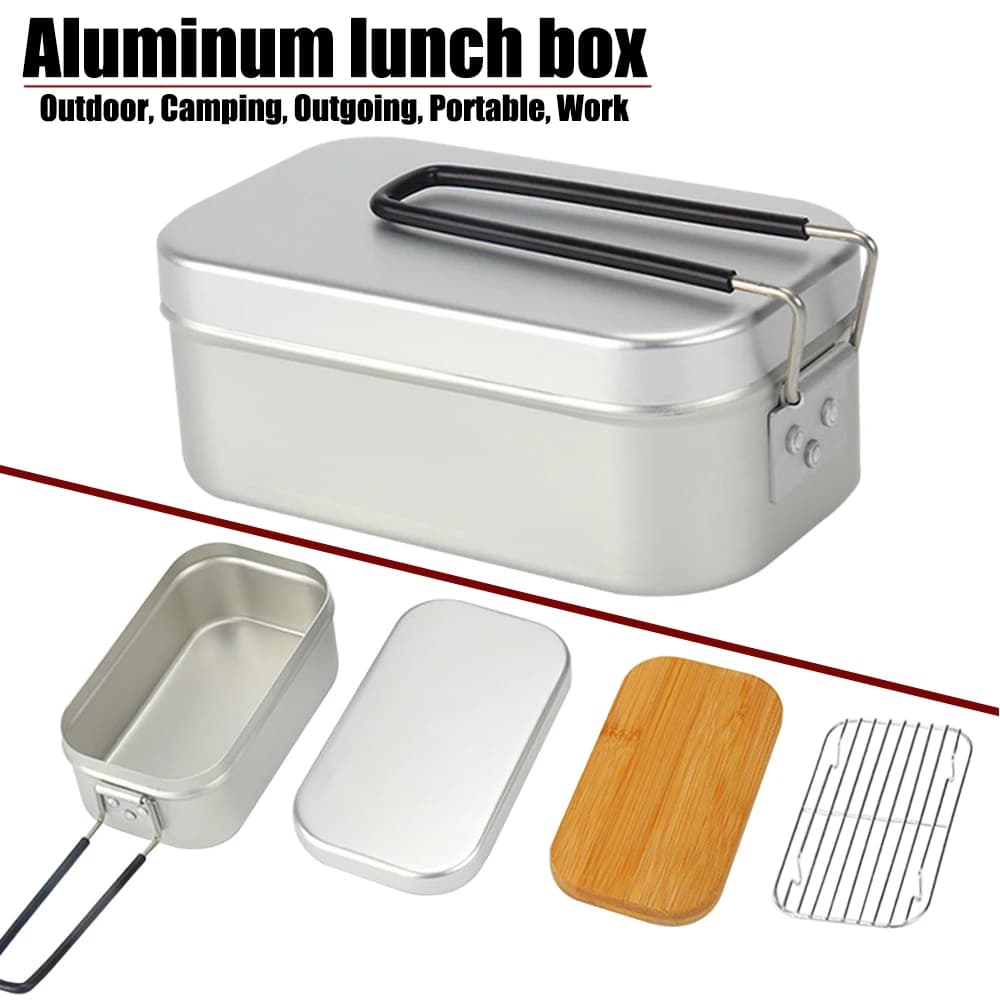 Stoviglie ultraleggere Pentole da campeggio Scatola da pranzo Pentole Accessori da picnic Posate da esterno Set da cucina Escursionismo Sport