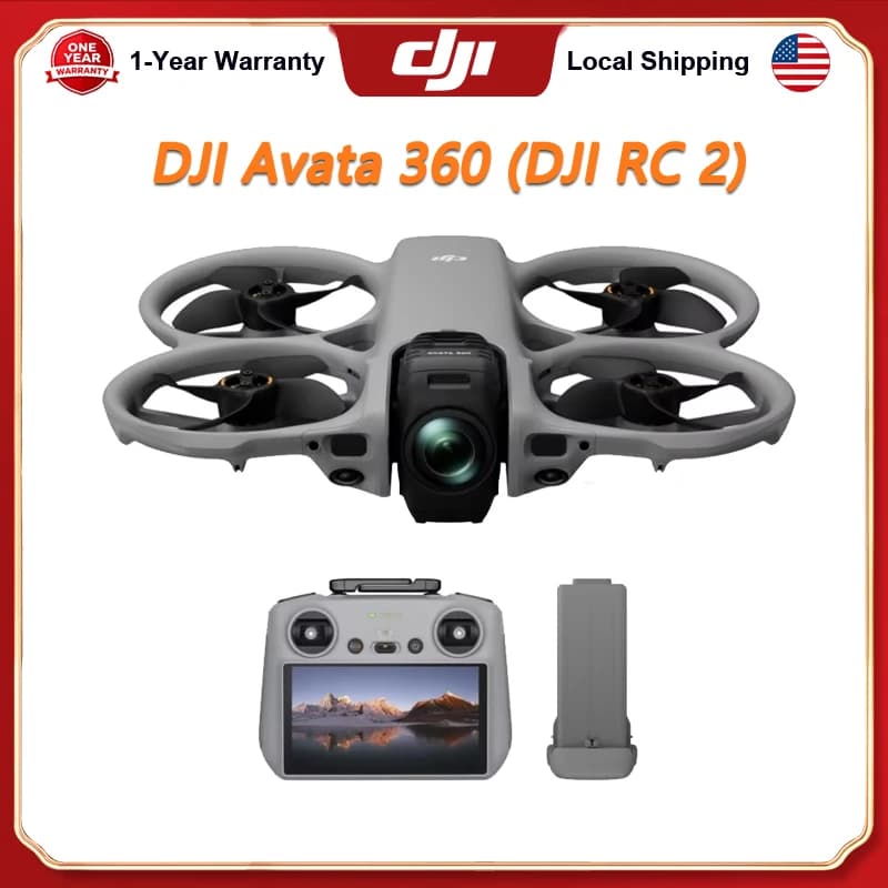 DJI Avata 360 Drone Dual Modes 360° & Single Lens Drone With 1-Inch 8K 360° Imaging for FPV & Aerial Filming 360° Camera Drone With Propeller Guard Elevate 360° View O4+ FHD Video Transmission