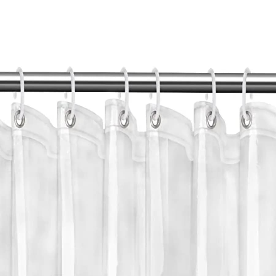 Shower Curtain Liner 72" x 72" PEVA Plastic Shower Curtain with 12 Metal Grommet for Bathroom