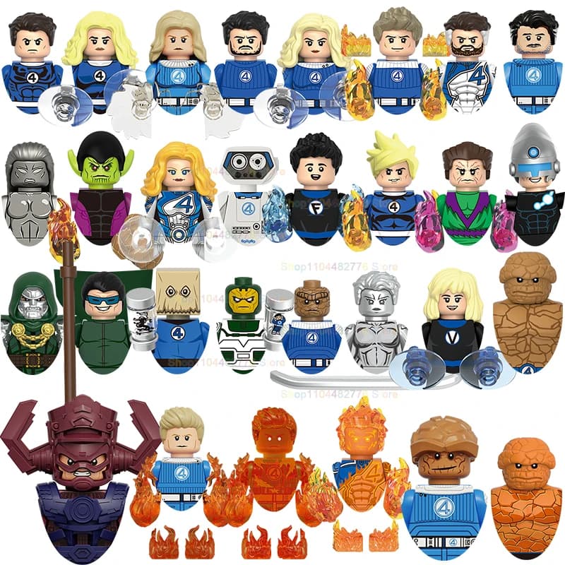 Blind Box Mini Blocchi da Costruzione Cartoon, Giocattoli da Assemblare per Bambini, Regalo per Feste di Compleanno, Mini Action Figure
