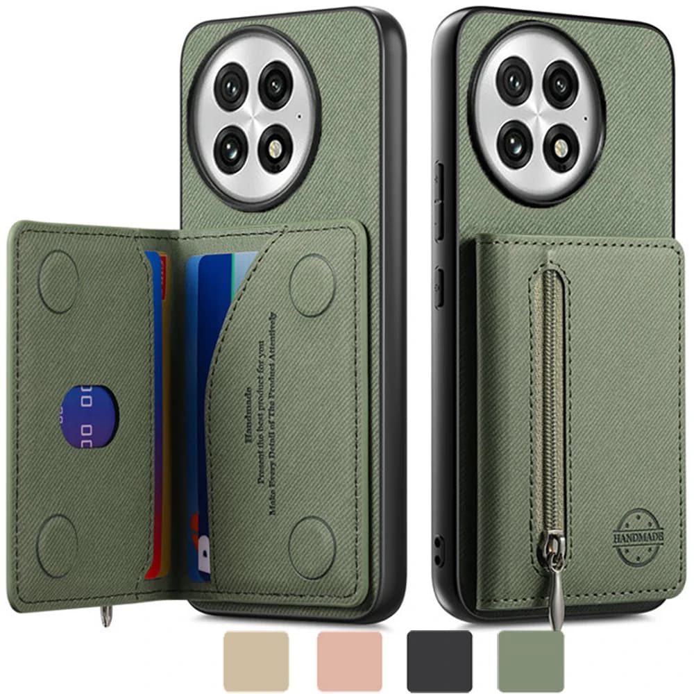 Custodia di Lusso per OnePlus 15R 5G RFID in Pelle con Cerniera, Cover Posteriore per OnePlus 15 13 13R 15R, Funda per OnePlus ACE 5 Pro 6T