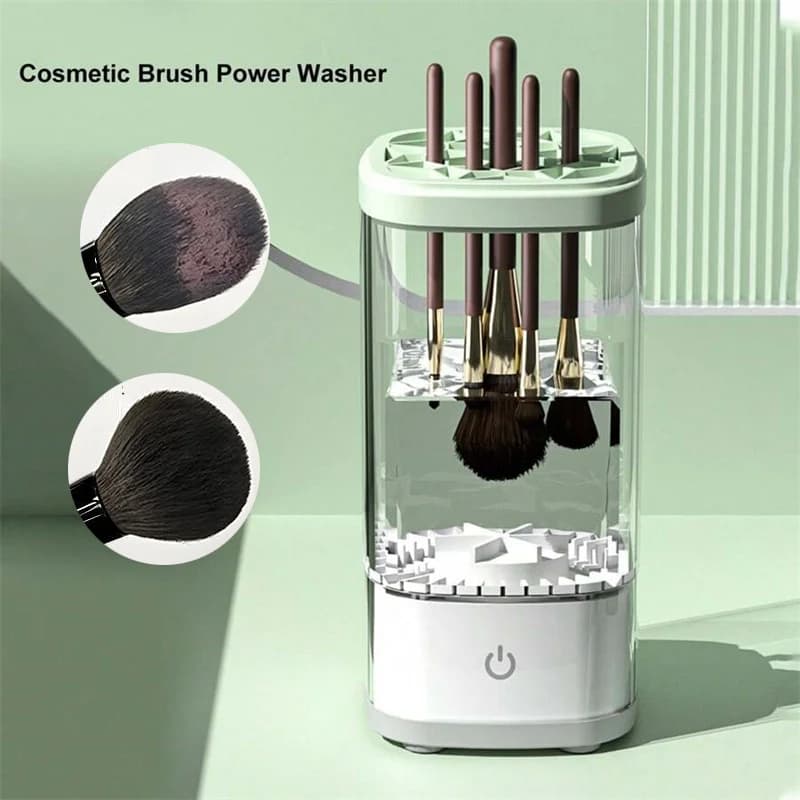 Electric Makeup Brush Detergent 3 in 1 Spinner Automatic Makeup Brush Holder for Women Brush Washing Machine for Lazy Cleaning Tool