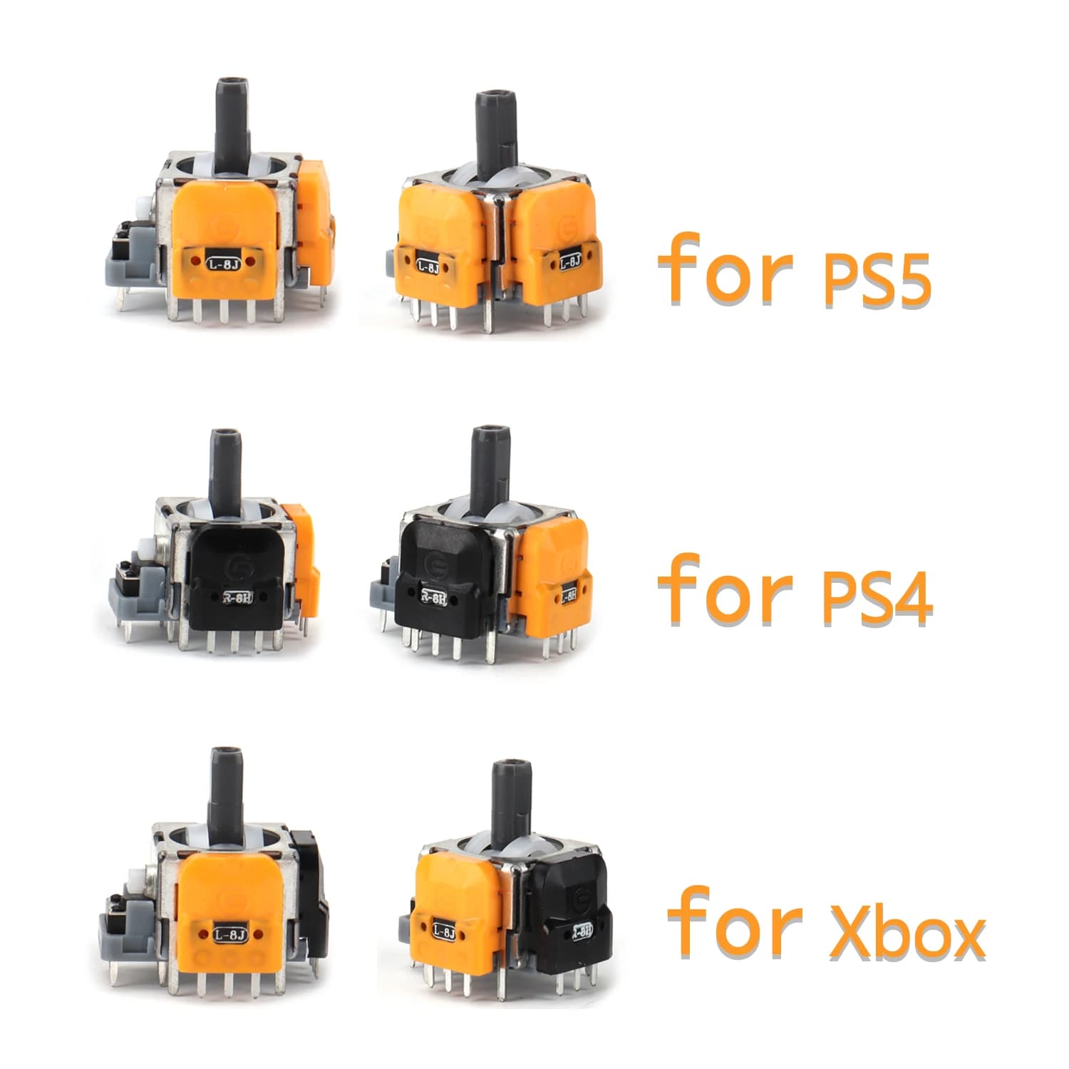 2pcs Replacement Hall Effect Joystick 3D Analog Sensor ThumbStick for PS5/PS4/Xbox One/Series Controller Repair Parts Accessory
