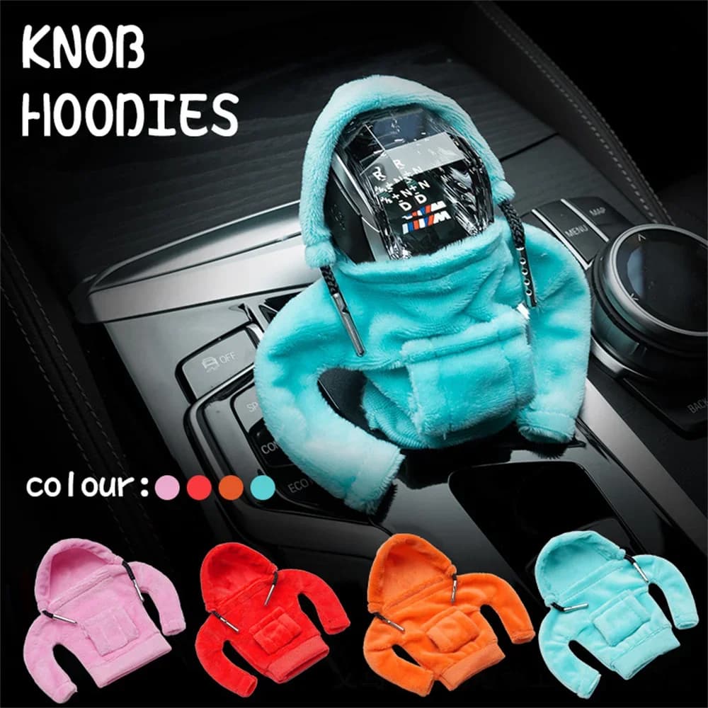 Moda felpa con cappuccio copertura pomello del cambio per auto maniglia manuale leva del cambio decorazione copertura con cappuccio accessori interni per auto automatici