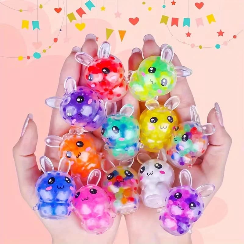Palline antistress coniglietto squishy pasquale Giocattolo antistress Fidget Bomboniere per feste di compleanno per bambini Coniglio colorato per imbottitura di cestini pasquali