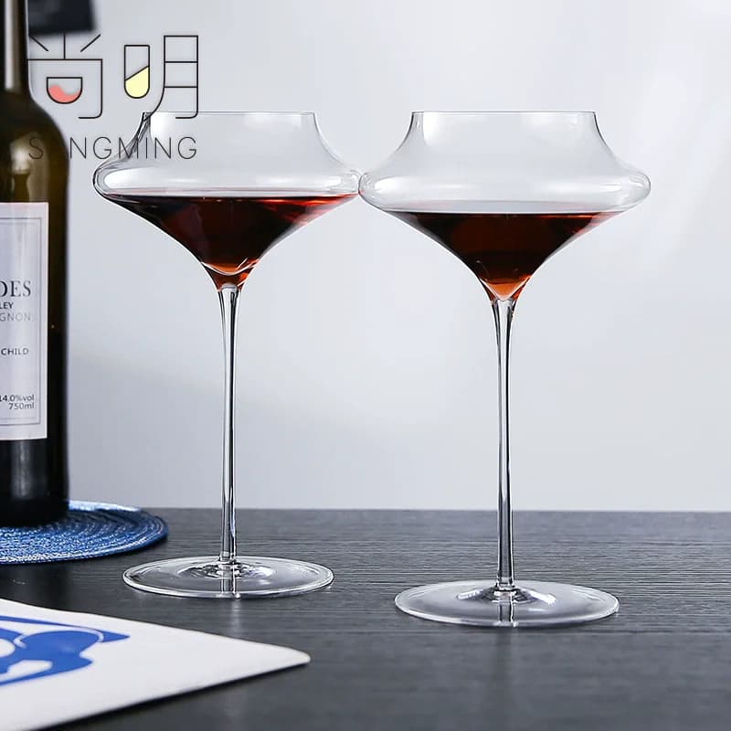 2PCS New Handmade Thin Extreme Light Crystal White Wine Glass Champagne Flute Sweet Craft Perfect Flawless Goblet