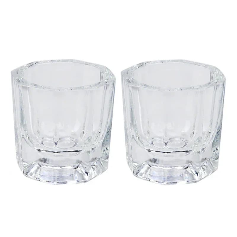 1 Pezzo Ciotola in Vetro Cristallo con Coperchio, Strumenti per Nail Art, Attrezzatura Acrilica, Mini Coppette