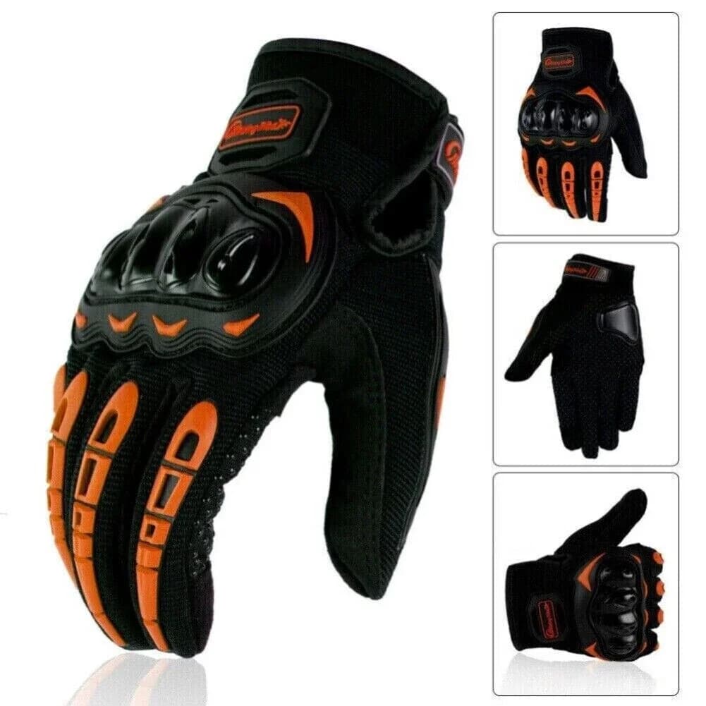 Professional motorcycle gloves for men and women with rigid knuckles, touchscreen design with anti-slip palm for cross bike driving