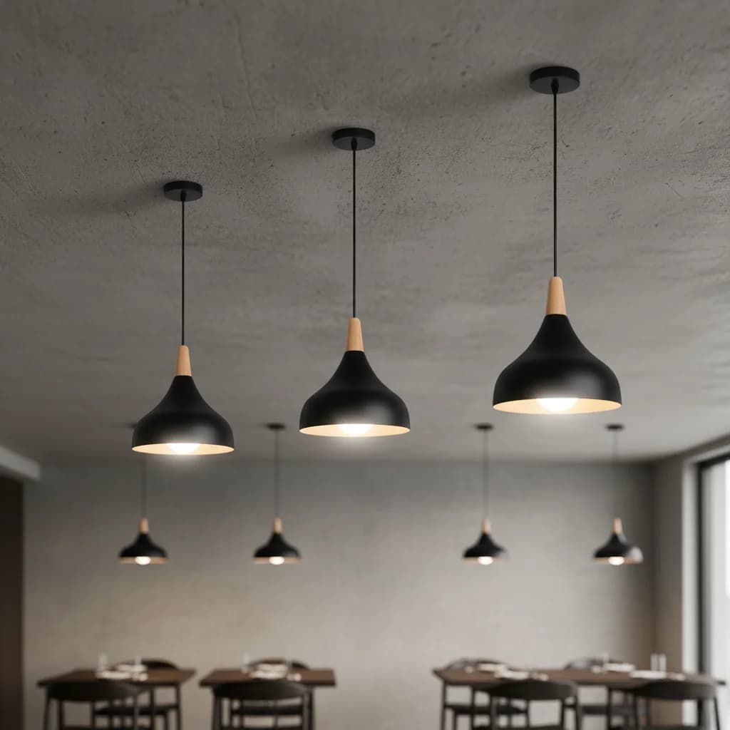 Lampade a sospensione moderne nordiche in ferro vintage nero E27 per soggiorno, sopra il tavolo, sala da pranzo, comodino