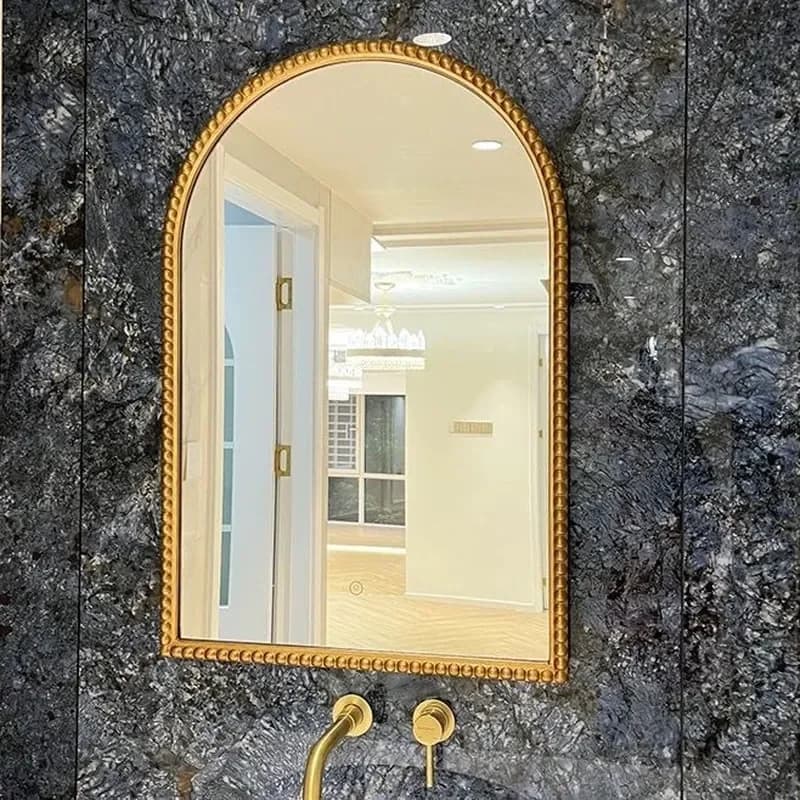 Arched LED Smart Mirror French Creative HD Silver Bathroom Mirror for Toilet Washbasin Vanity High Definition Anti Fog