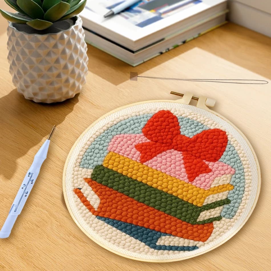 Book Punch Needle Kit Unique Gift Hobby Kits For Adults Landscape Punch Needle Rug Kit Living Room Decoration Diy Making Kits