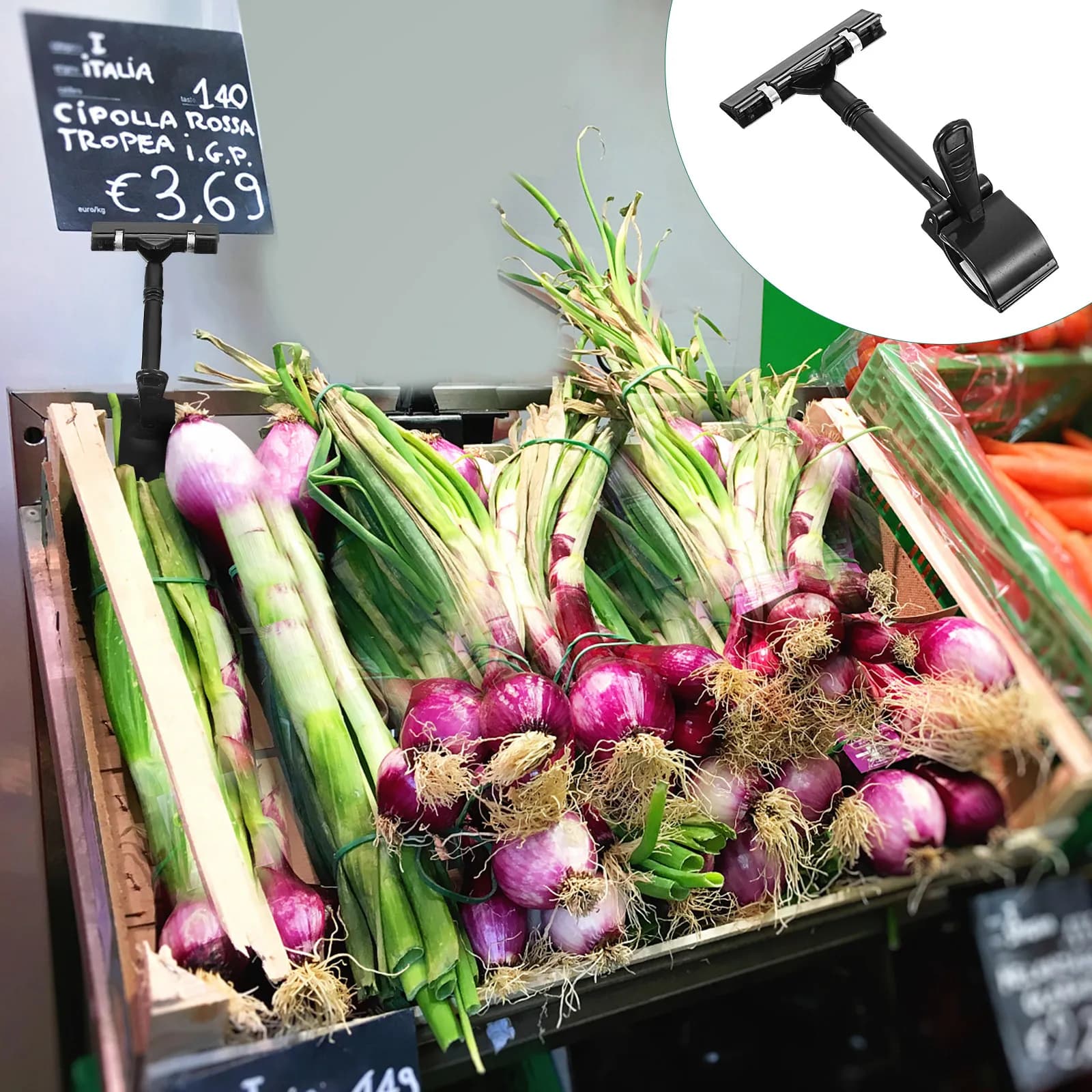 Set di 5 Portaetichette Premium Leggeri per Negozi al Dettaglio, Supermercati, Ristoranti, Esposizioni Commerciali